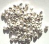 100 3x5mm Bright Silver Plated Pleated UFO Spacer Beads